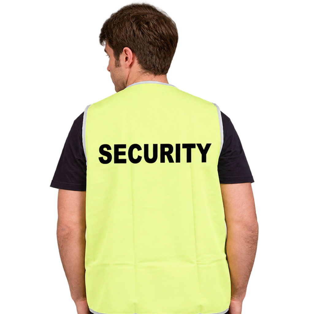 Hi Vis Yellow Day Safety Vest with Signage