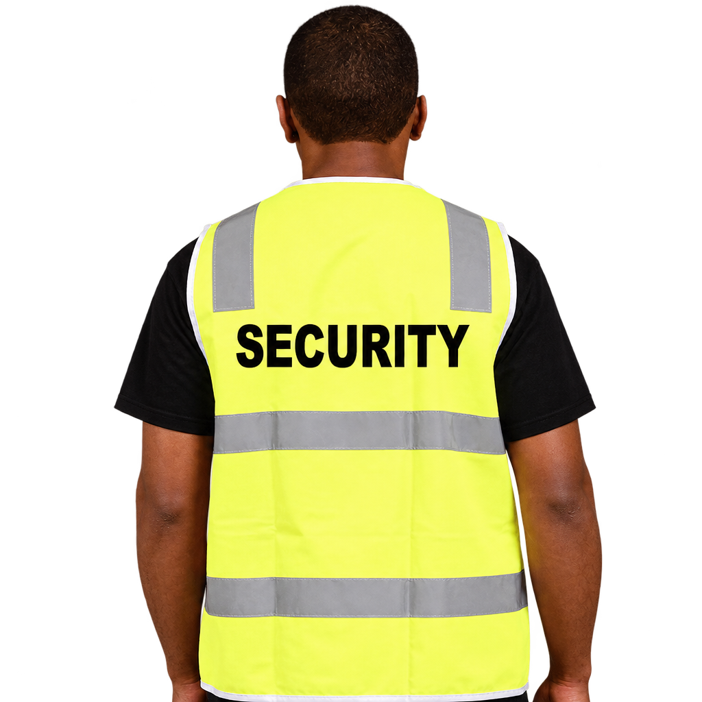 Hi Vis Yellow Day/Night Reflective Safety Vest with Signage